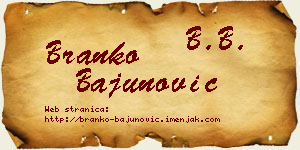 Branko Bajunović vizit kartica